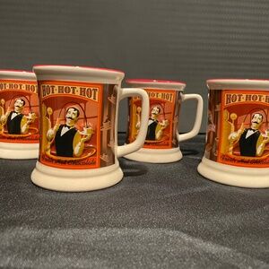 Set of 4 Christmas Polar Express 3D Style Hot Chocolate Mugs